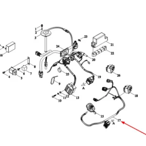 Oryginalna wiązka przewodów tablicy rozdzielczej o numerze katalogowym TE2S482010013K, stosowana w ciągnikach rolniczych marek Arbos i Lovol.-schemat