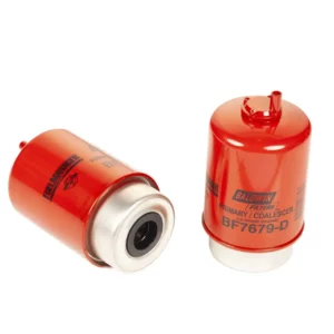 Filtr paliwa z separatorem wody marki Baldwin stosowany jako wysokiej jakości zamiennik w maszynach rolniczych i budowlanych marki John Deere.