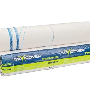 Najwyższej jakości siatka rolnicza marki Cotesi Maxicover o długości 3600 metrów i szerokości 123 cm, stosowana do owijania bel w prasach rolujących.