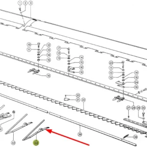 Oryginalny podbieracz łanu stosowany o numerze katalogowym 626299.1 stosowany w hederach i kombajnach zbożowych marki Claas schemat.