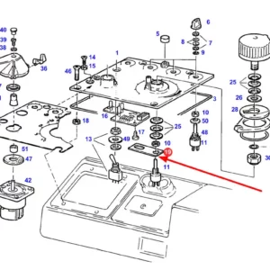 Oryginalny uchwyt potencjometru o numerze katalogowym 385860100570, stosowany w ciągnikach rolniczych marki Fendt schemat.