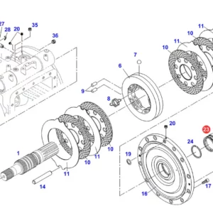 Oryginalna tuleja hamulca tarczowego o numerze katalogowym 411151150070, stosowana w ciągnikach rolniczych marki Fendt schemat.