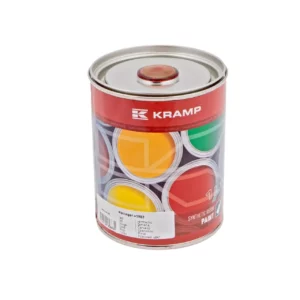 Lakier czerwony marki Kramp w opakowaniu o pojemności 1 L i numerze katalogowym 340008KR