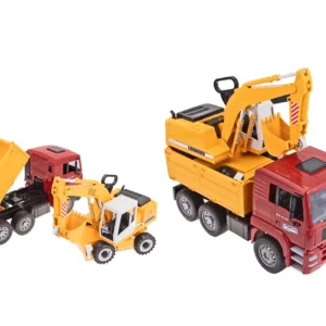 Wykonany w skali 1:16 z wysokojakościowego tworzywa sztucznego model wywrotki MAN TGA wraz z koparką Liebherr marki Bruder o numerze katalogowym U02751. Model o wymiarach MAN: 41