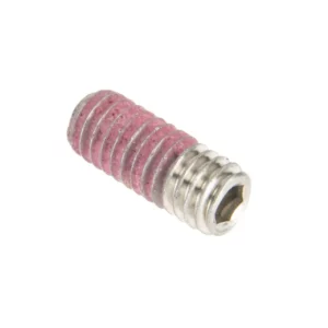 Oryginalny kołek wkręcany z klejem o wymiarach M4 x 10, stosowany w maszynach i pojazdach rolniczych marek Challenger, Massey Ferguson i Valtra.