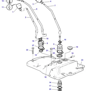 Oryginalna gałka skrzyni biegów o numerze katalogowym 3610004M1, stosowana w ciągnikach rolniczych marki Massey Ferguosn- schemat.