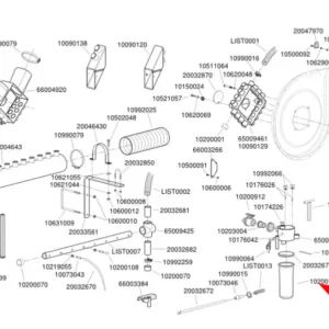 Oryginalny zbiornik zasysacza o wymiarach fi wew.88mm dł.235mm i numerze katalogowym 10200110,stosowane w siewnikach marki Monosem schemat.