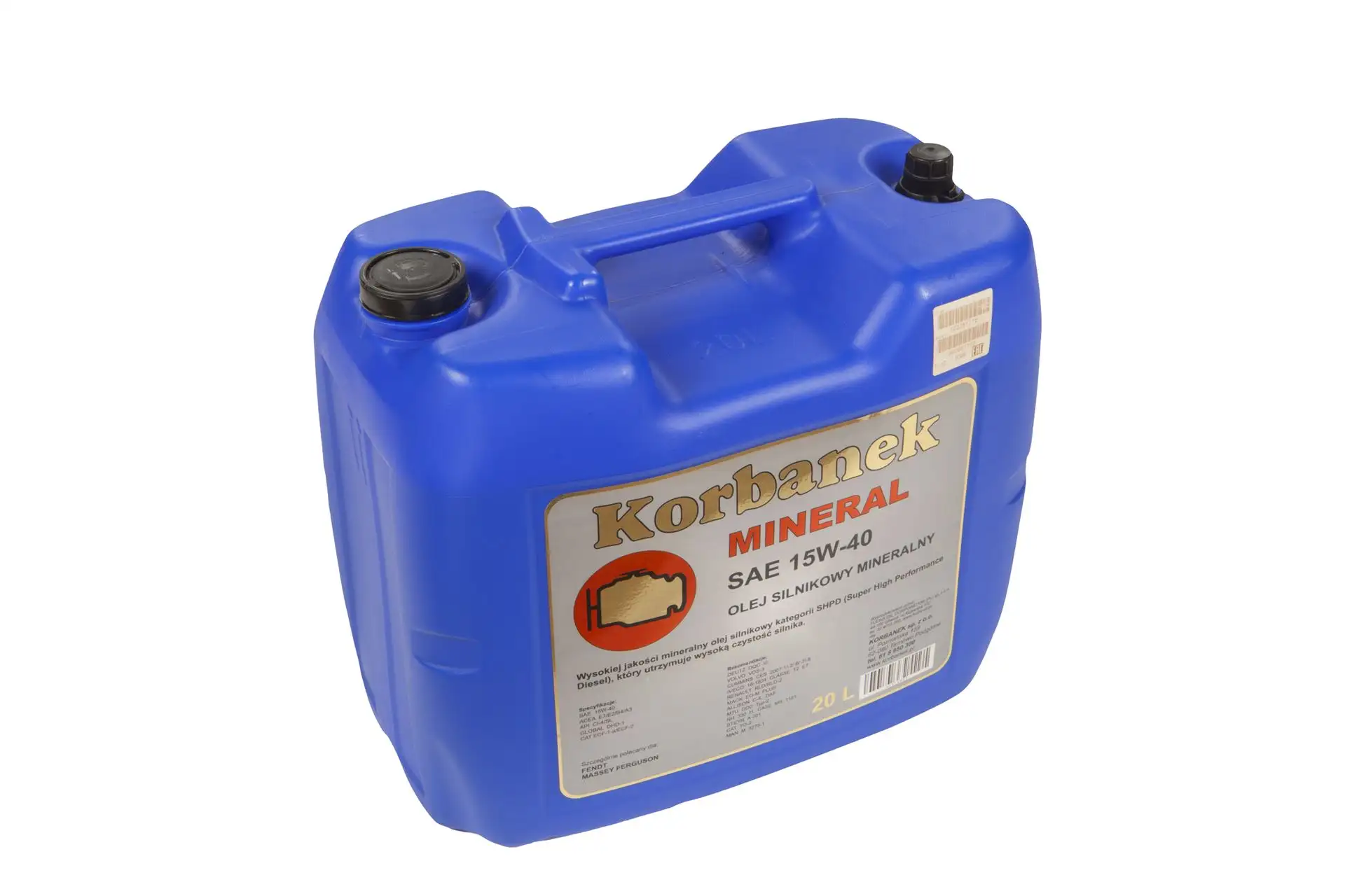 Olej silnikowy mineral 15W40 20l przeznaczony do wysokoobciążonych silników diesla posiada rekomendację najważniejszych producentów maszyn rolniczych