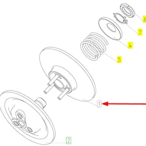 Oryginalny dysk wariatora o numerze katalogowym 100007627, stosowany w kombajnach zbożowych marki Rostselmash- schemat.
