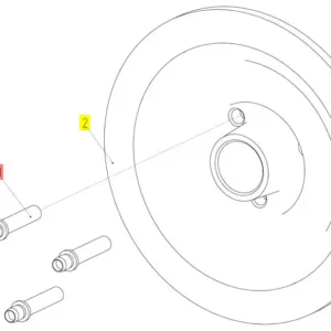 Oryginalny palec dysku wariatora o numerze katalogowym 100007629, stosowany w kombajnach zbożowych marki Rostselmash- schemat.