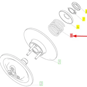 Oryginalna sprężyna wariatora o numerze katalogowym 100009712, stosowana w kombajnach zbożowych marki Rostselmash- schemat.