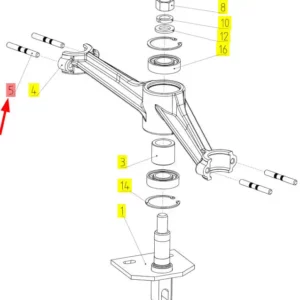 Oryginalny trzpień dźwigni o numerze katalogowym 100010554, stosowany w kombajnach zbożowych marki Rostselmash- schemat.