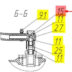 Oryginalne złącze obrotowe o numerze katalogowym 100013705, stosowane w kombajnach zbożowych marki Rostselmash- schemat.