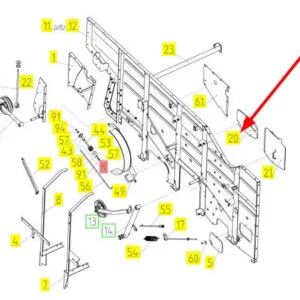 Oryginalna zaślepka metalowa o numerze katalogowym 100014523, stosowana w kombajnach zbożowych marki Rostselmash schemat.