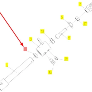 Oryginalny pierścień ustalający tulei mechanizmu dźwigni zmiany biegów o numerze katalogowym 100016970, stosowany w kombajnach zbożowych marki Rostselmash schemat.