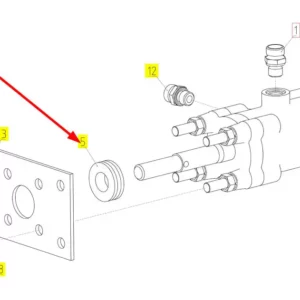 Oryginalny pierścień uszczelniający o numerze katalogowym 100018233, stosowany w kombajnach zbożowych marki Rostselmash schemat.