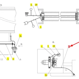 Oryginalny przewód masowy o numerze katalogowym 100018731, stosowany w kombajnach zbożowych marki Rostselmash schemat.