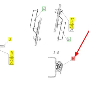 Oryginalny zacisk przewodu elektrycznego o numerze katalogowym 100020137, stosowany w kombajnach zbożowych marki Rostselmash schemat.