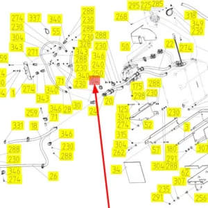 Oryginalna tuleja o numerze katalogowym 100020140, stosowana w kombajnach zbożowych marki Rostselmash- schemat.