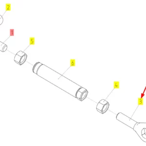 Oryginalna główka cięgna o numerze katalogowym 100020794, stosowana w kombajnach zbożowych marki Rostselmash schemat.