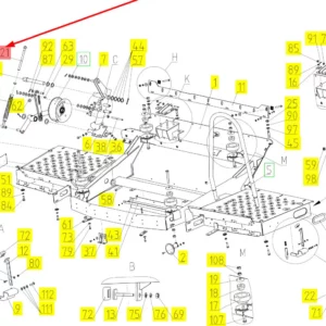 Oryginalna śruba sprężyny napinacza o numerze katalogowym 100021764, stosowana w kombajnach zbożowych marki Rostselmash schemat.
