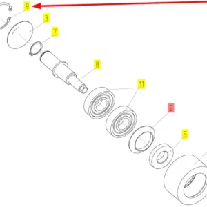 Oryginalny pierścień segera o numerze katalogowym 100022828, stosowany w kombajnach zbożowych marki Rostselmash schemat.