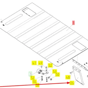 Oryginalna osłona o numerze katalogowym 100024891, stosowana w kombajnach zbożowych marki Rostselmash schemat.