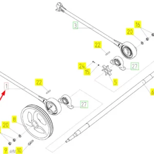 Oryginalny korbowód sita o numerze katalogowym 100026108, stosowany w kombajnach zbożowych marki Rostselmash schemat.