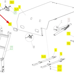 Oryginalna uszczelka o numerze katalogowym 100026691, stosowana w kombajnach zbożowych marki Rostselmash schemat.
