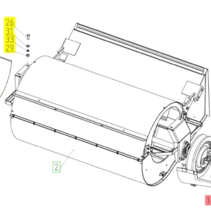 Oryginalna obudowa wentylatora o numerze katalogowym 100027111, stosowana w kobajnach zbożowych marki Rostselmash schemat.