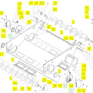 Oryginalna osłona o numerze katalogowym 100029635, stosowana w kombajnach zbożowych marki Rostselmash schemat.