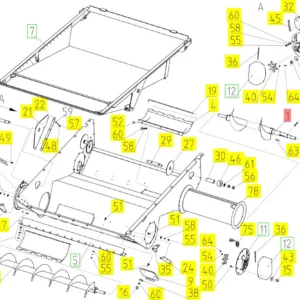 Oryginalna flansza łożyska o numerze katalogowym 100029636, stosowana w kombajnach zbożowych marki Rostselmash schemat.