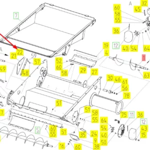 Oryginalny element mocujący o numerze katalogowym 100029641, stosowany w kombajnach zbożowych marki Rostselmash schemat.