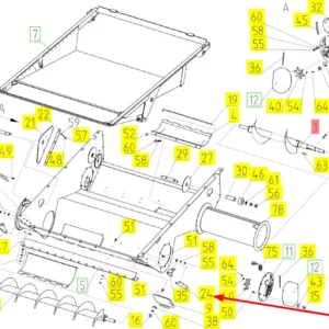 Oryginalne mocowanie o numerze katalogowym 100029642, stosowane w kombajnach zbożowych marki Rostselmash schemat.