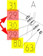 Oryginalna podkładka o numerze katalogowym 100030152, stosowana w kombajnach zbożowych marki Rostselmash- schemat.