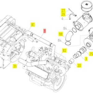 Oryginalna pokrywa filtra powietrza o numerze katalogowym 100030330, stosowana w kombajnach zbożowych marki Rostselmash schemat.