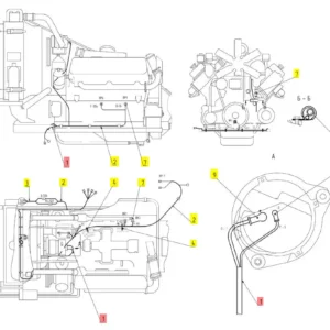 Oryginalne mocowanie przewodu o numerze katalogowym 100031176, stosowane w kombajnach zbożowych marki Rostselmash schemat.