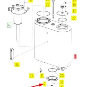 Oryginalna podkładka o numerze katalogowym 100032076, stosowana w kombajnach zbożowych marki Rostselmash schemat.
