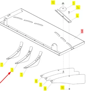 Oryginalna blacha kierunkowa siekacza o numerze katalogowym 100032473, stosowana w kombajnach zbożowych marki Rostselmash schemat.