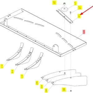 Oryginalna listwa mocująca o numerze katalogowym 100032475, stosowana w kombajnach zbożowych marki Rostselmash schemat.