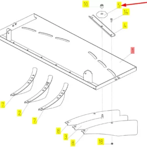 Oryginalne pokrętło regulacji siekacza słomy o numerze katalogowym 100032476, stosowane w kombajnach zbożowych marki Rostselmash schemat.