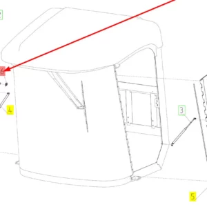 Oryginalny element zamka drzwi o numerze katalogowym 100032587, stosowany w kombajnach zbożowych marki Rostselmash schemat.