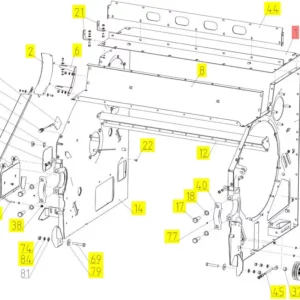 Oryginalna pokrywa okna rewizyjnego o numerze katalogowym 100032633, stosowana w kombajnach zbożowych marki Rostselmash schemat.