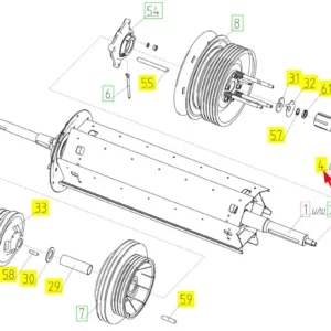 Oryginalna tarcza dociskowa koła pasowego o numerze katalogowym 100032643, stosowana w kombajnach zbożowych marki Rostselmash schemat.