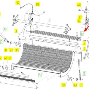 Oryginalny grzebień klepiska o numerze katalogowym 100033727, stosowany w kombajnach zbożowych marki Rostselmash schemat.
