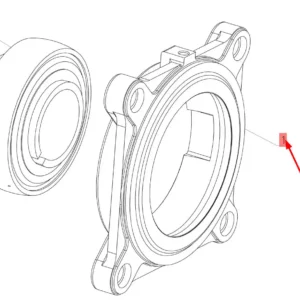 Oryginalna obudowa łożyska o numerze katalogowym 100034698, stosowana w kombajnach zbożowych marki Rostselmash schemat.