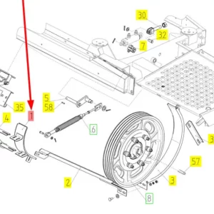 Oryginalna obudowa pasa o numerze katalogowym 100034920, stosowana w kombajnach zbożowych marki Rostselmash schemat.