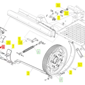 Oryginalny uchwyt osłony pasa o numerze katalogowym 100034924, stosowany w kombajnach zbożowych marki Rostselmash schemat.
