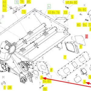 Oryginalna płyta zaślepiająca o numerze katalogowym 100035078, stosowana w kombajnach zbożowych marki Rostselmash schemat.
