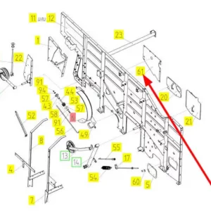 Oryginalna osłona o numerze katalogowym 100035079, stosowana w kombajnach zbożowych marki Rostselmash schemat.